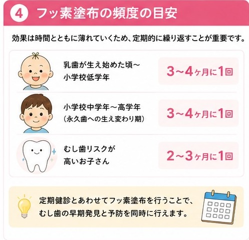 ④フッ素塗布の頻度の目安